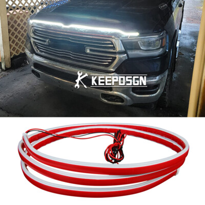 For Dodge RAM 1500 2500 3500 70'' LED Scan Start Up Dynamic Hood Light Strip DRL