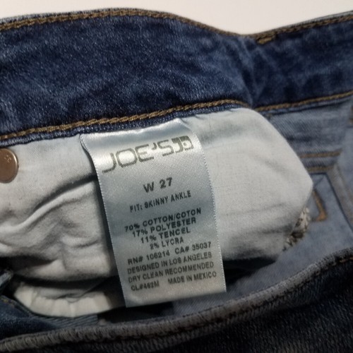Joe's Frayed Jeans Women's Size 27 Blue Denim Stretch Skinny Ankle Medium Wash - Picture 4 of 20