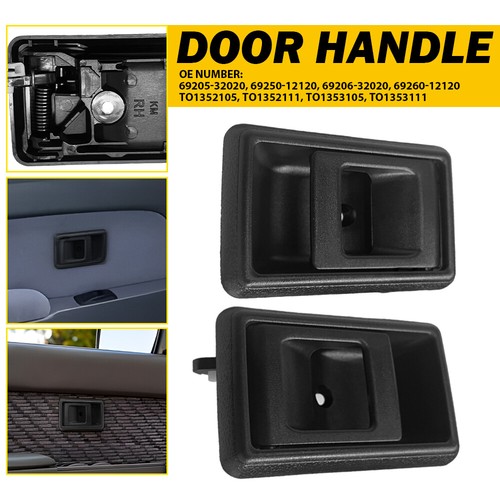 2pcs Set Interior Black Door Handle LH RH For 88-93 Toyota Coralla 95-00 Tacoma - Picture 12 of 13