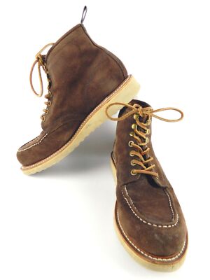Coach Suede Derek Hiking Boots Brown Leather Lace Up Moc Toe Chukka Mens  M
