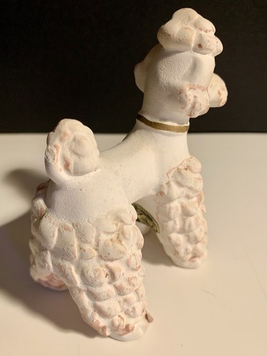 Wales Poodle Porcelain Dog Figurine White Pink Gold Vintage Japan MCM - Picture 15 of 18