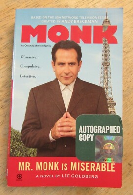 MR. MONK IS MISERABLE by LEE GOLDBERG - SIGNED - P/B - 2009 