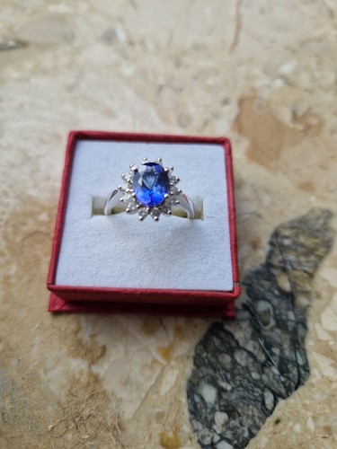 750er WG Tansanit Diamant Ring Gr 17 Wie Neu - Bild 8 von 8