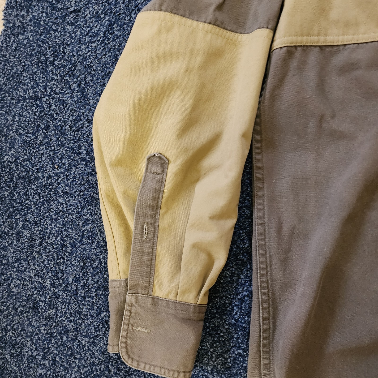 Cabela's Shooting Jacket Shirt Mens XL Button Up Green Tan Safari Field