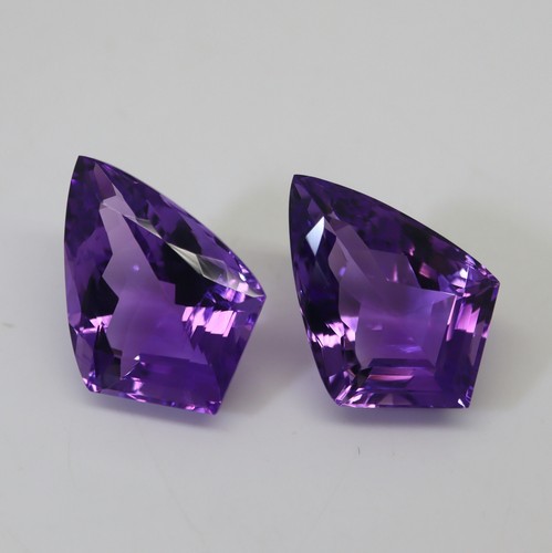 33.3 Cts 22.5x15.8x10.2 MM Real Dark Purple Amethyst Lozenge Cut Gemstones - Picture 4 of 6