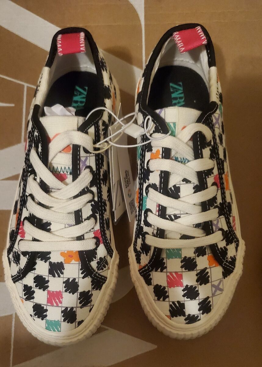 ZARA Kids Girls Printed Chunky Platform Sneaker Checkerboard ZARA Kids Girls Printed Chunky Platform Sneaker Checkerboard