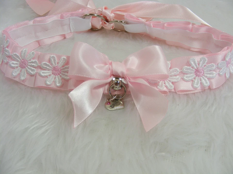 Gargantilla SISSY ADULTO BEBÉ GATITO rosa juego COLLAR LOLITA DISFRAZ COSPLAY DDLG Foto 2 de 4
