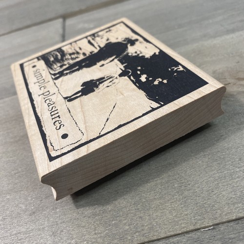 Inkadinkado Simple Pleasures 95572 P Wood Mounted Rubber Stamp Man Boy Dog Walk - Picture 9 of 9
