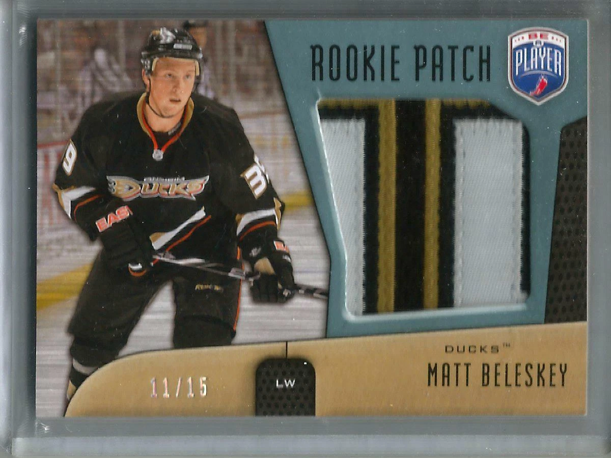 Matt Beleskey 09 10 Be A Player Game Used Jersey Patch Rookie 11