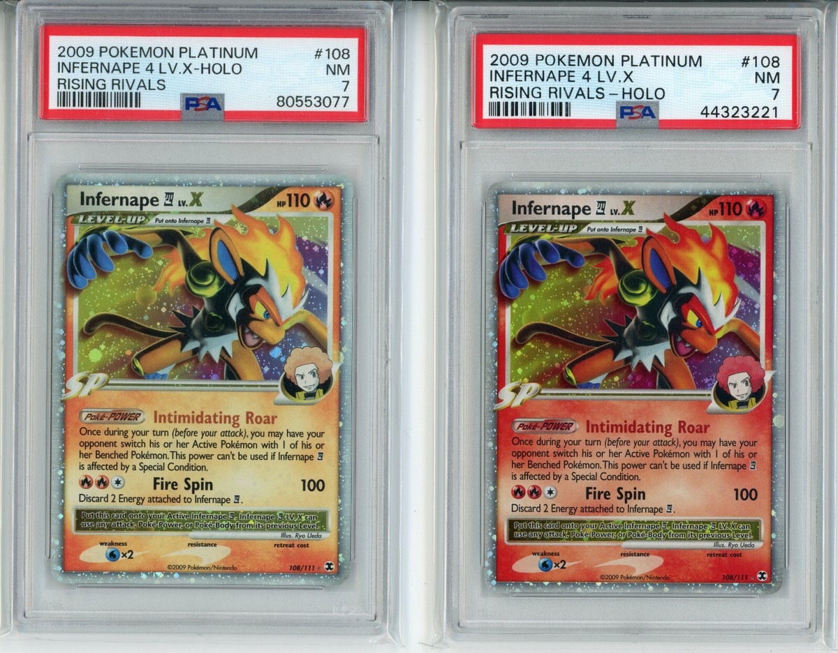 2009 POKEMON RISING RIVALS INFERNAPE LV X #108 ULTRA RARE PSA 7 NM
