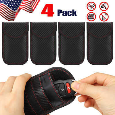  4Pack Car key Fob RFID Signal Blocking Case Pouch Faraday Bag Cage Protector US