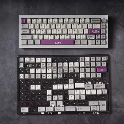 Greek 147 Key For Mechanical Keyboard DIY Milk Purple Keycaps PBT Profile Dye - Picture 2 of 9