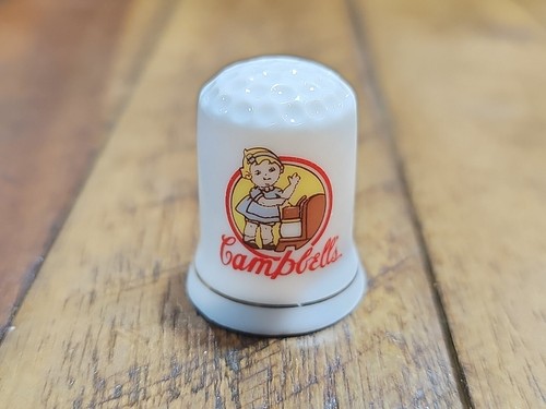 Vintage Advertising Thimble Porcelain Lot of 6, Coca Cola, Ivory, Campbell's - Picture 6 of 7