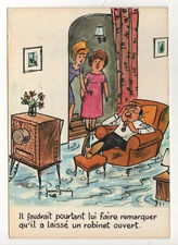 CARTE POSTALE HUMORISTIQUE : " COUPLE - MARI / FEMME " - NON ÉCRITE