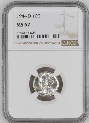 1944-D 10C  Mercury Dime NGC MS67     6554451-008