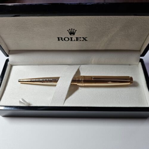 ROLEX GOLD WAVE PEN GOLD PLATE IN ORIGINAL BOX NMIB