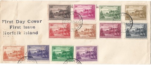Norfolk Island 1947 FDC Unaddressed set of 12