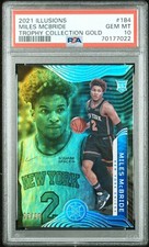 MILES DEUCE MCBRIDE 2021 Illusions Gold JM# 02/10 184 RC PSA 10 GEM POP 2 Knicks