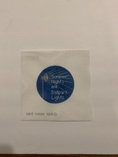 needlepoint canvas, Patti Mann, Round, Summer nights and..,18ct, 4.5"
