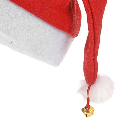 Weihnachtsmann Mütze + Glöckchen WEIHNACHTSMÜTZE NIKOLAUSMÜTZE BOMMEL GLÖCKCHEN - Bild 2 von 2