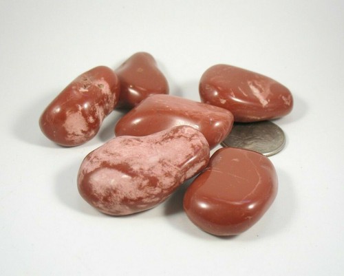 Red Jasper Polished Stone Nuggets 6 Stones 4.2 oz Healing or Jewelry Craft LotV2 - Picture 1 of 2