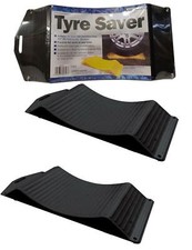 2 X Tyre Saver Round Wheel Stop Leveller Ramp Prevent Flat Spots Caravan Trailer