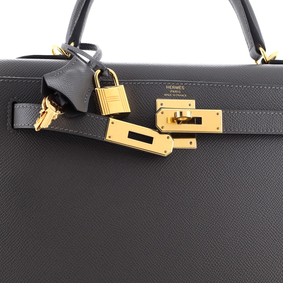 Hermes Kelly Handbag Grey Epsom with Gold Hardware 28 | eBay