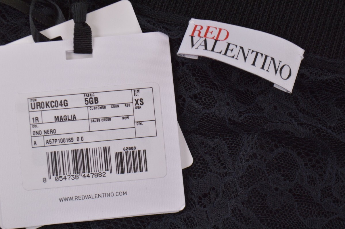 RED VALENTINO◆ニット・セーター(厚手)/XS/アンゴラ/BLK/SR3KCB574F1 Red Valentino NWT Sweater with Lace Details Size XS in Black