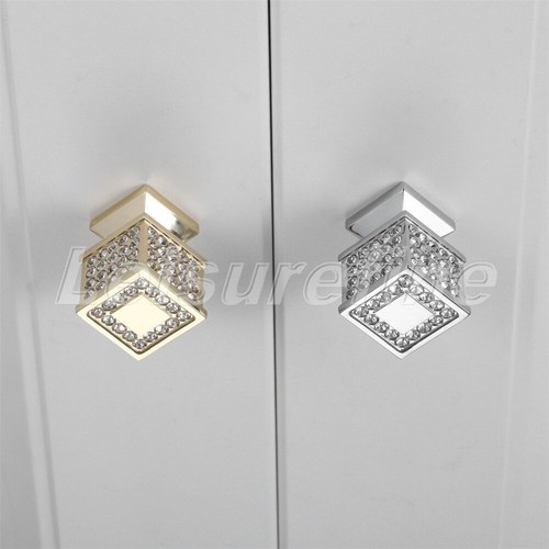 Crystal Zinc Alloy Drawer Cabinet Knob Door Handle Furniture Pull Handle 2 Shape - Picture 6 of 14