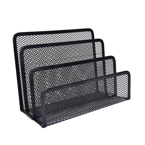 Black Mesh Letter Paper File Storage Rack Holder Tray Organiser Desktop Offic - Picture 10 of 10