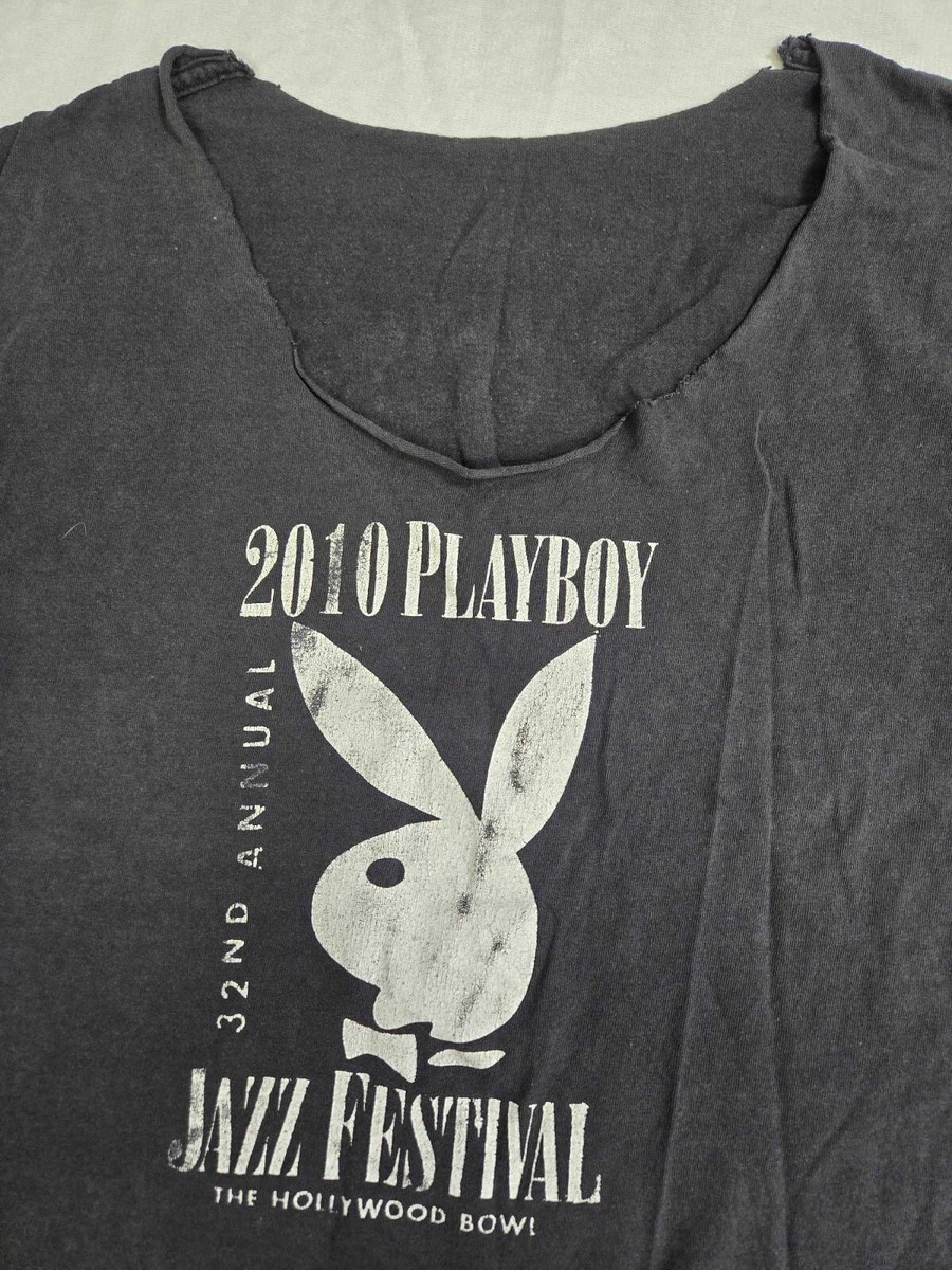 2010 Playboy Jazz Festival T-Shirt Vintage Black Cut Neck LA