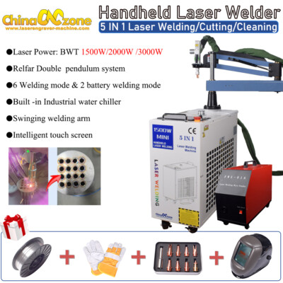 5in1 2000W Laser Welding Cutting Cleaning Machine Handheld Battery Laser Welder