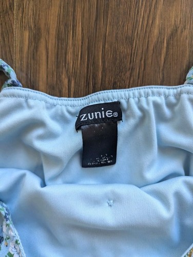 Size 9 10 Zunie Nordstrom Green Blue Sleevelss Summer Beach Floral Dress - Picture 5 of 5