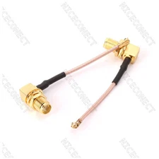 10x IPX U.FL to SMA Female Right Angle RA RG178 Cable For Mini-PCI PCB UFL 10cm
