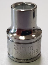NEW 8MM BLUE POINT TOOLS BLPSM388 METRIC 6 POINT 3/8" DRIVE CHROME SOCKET 
