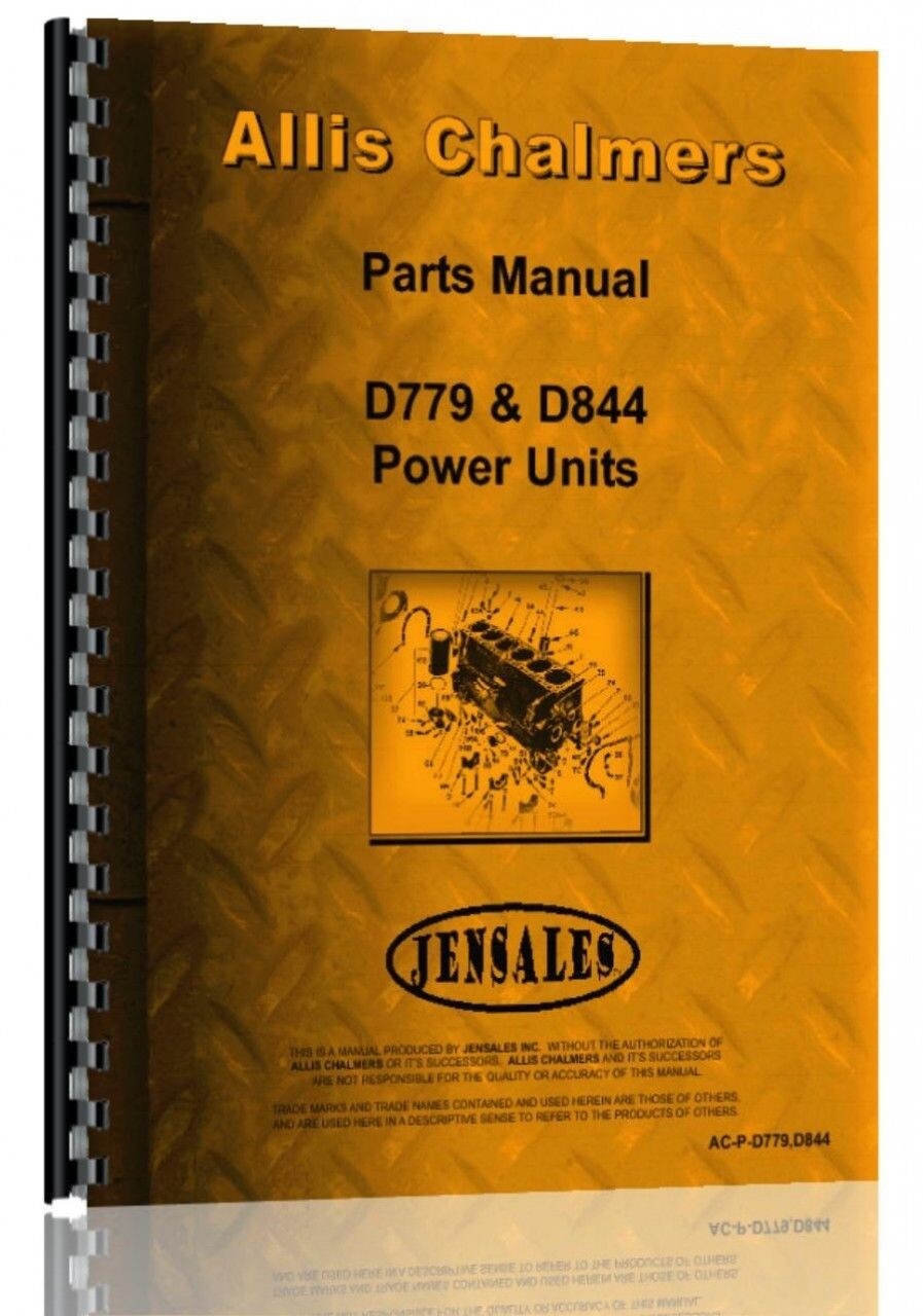Allis Chalmers D779 D844 Engine Parts Manual Repair Guide