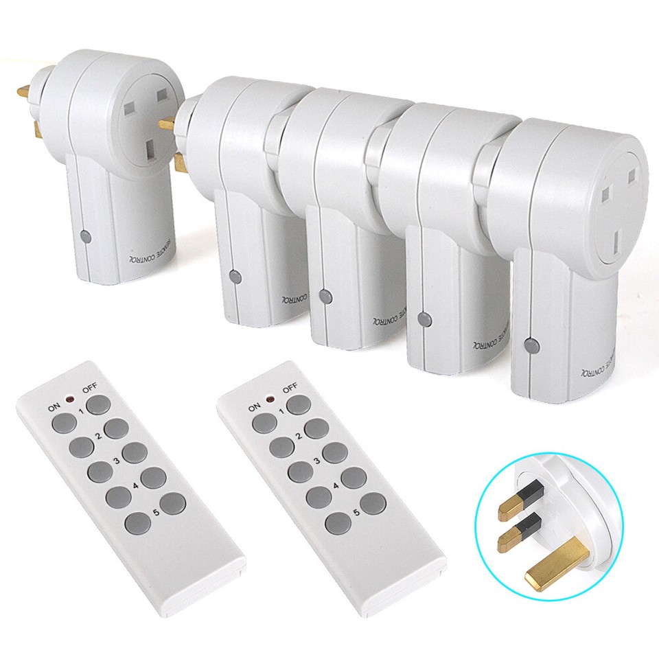 5X UK Plug House Power Outlet Light ON/OFF Switch Socket Wireless