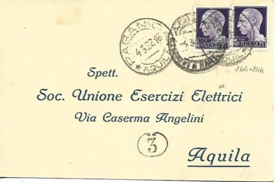 1933 7 1/2 X 2 IMPERIAL ON POSTCARD FROM PAGAN EAGLE X EAGLE