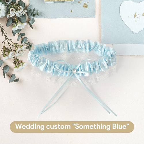 Strumpfband Blau Hochzeit Strumpfband Hochzeit Geeignet für Hochzeit Strumpfhalt - Bild 2 von 6