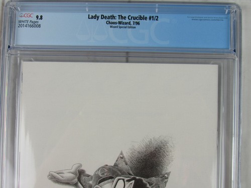 Lady Death: The Crucible 1/2 Wizard Special CGC 9.8 canvis sketch cover - Picture 4 of 5