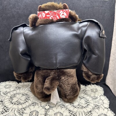 VTG 1993 Tasmanian Devil Black Leather Motorcycle Biker Jacket 10
