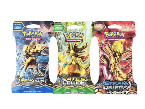 Pokemon TCG XY Steam Siege Break Point Fates Collide Booster Pack Lot Of 3 New