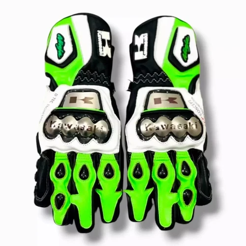 Kawasaki ninja Motorcycle Motorbike MOTOGP Racing Leather Gloves