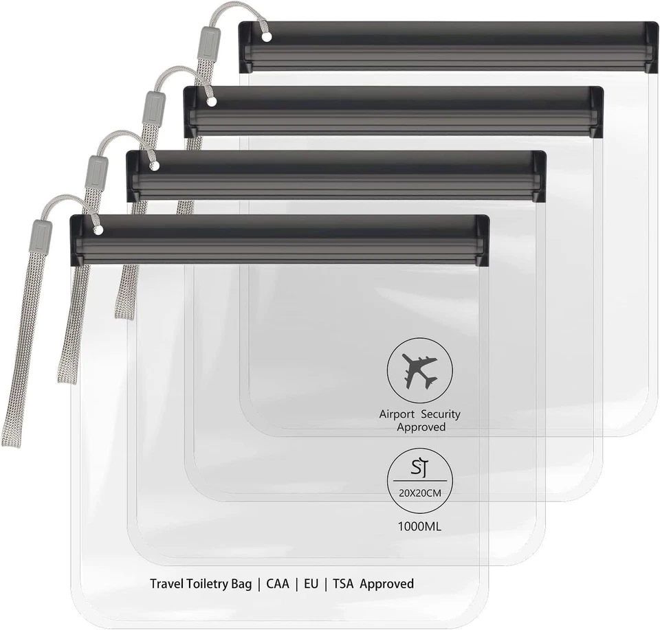 CLEAR AIRPORT SECURITY LIQUID BAGS Plastic Seal HOLIDAY Travel HAND LUGGAGE - Image 2 of 4