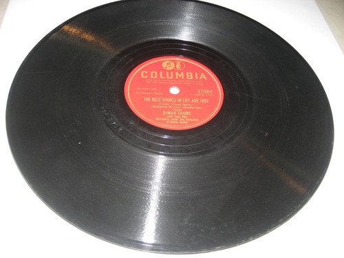 DINAH SHORE BEST THINGS IN LIFE FREE / CANDLELIGHT CAFE 78 Columbia 37984 1947 - Picture 2 of 2