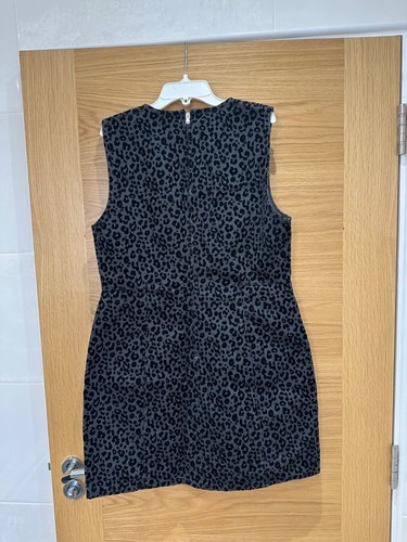Zara Flocked (Suede) Animal Print Sleeveless Mini Dress Size XL UK14 - Picture 5 of 5