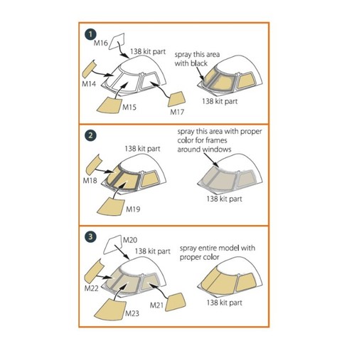 Clear Prop 72114 1/72 EMB-145 painting mask on yellow kabuki paper A-model kits - Picture 5 of 6