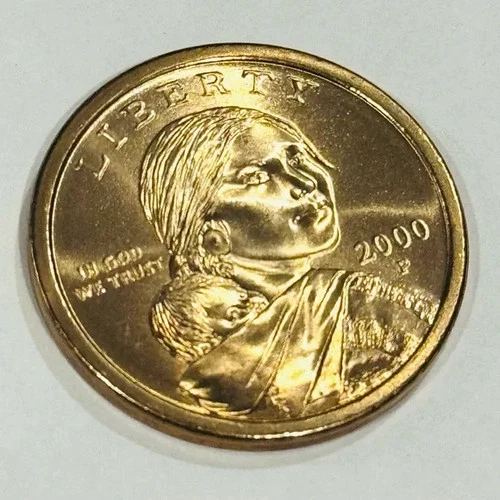 2000 P Sacagawea One Dollar Coin US Liberty Gold Uncirculated Philadelphia
