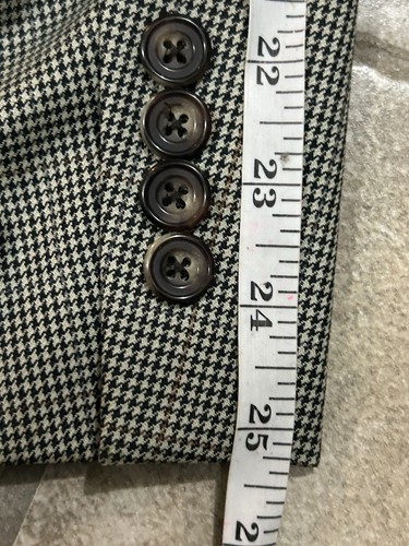 Harold Powell Men’s 42R Beige Wool Houndstooth Blazer Suit Jacket Sport Coat - Picture 13 of 22
