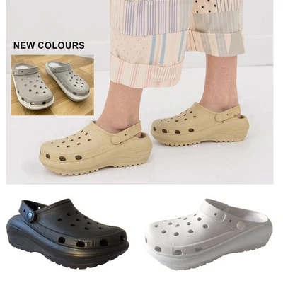 VGF Damen Plateau Clogs Damen Strand Schuhe Pool Sliders Größe 3 4 5 6 7 8